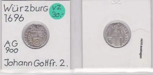 1 Schilling Silber Münze Würzburg 1696 (121600)
