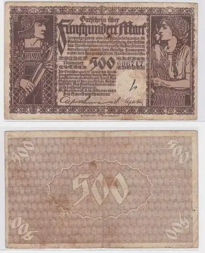 500 Mark Banknote Handelskammern Mönchen Gladbach 10.10.1922 (121909)