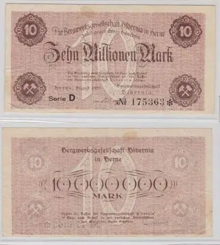 10 Millionen Mark Banknote Bergwerksgesellschaft Hibernia in Herne 1923 (135656)