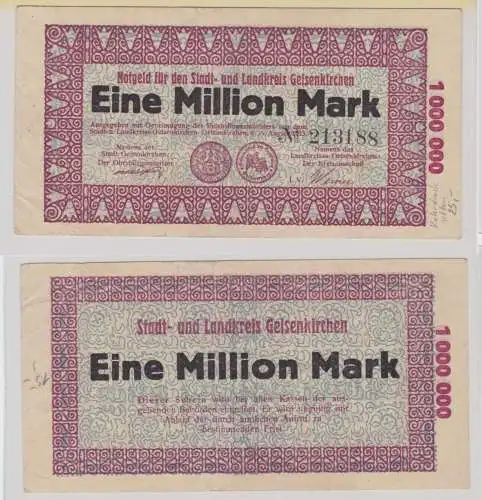 Banknote 1 Millionen Mark Stadt- und Landkreis Gelsenkirchen 15.8.1923 (135944)