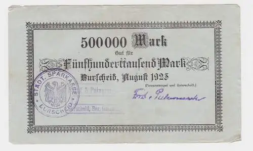 500000 Mark Banknote Burscheid Forst & Pulvermacher 1923 (122067)