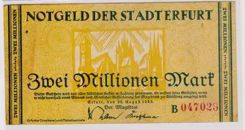 2 Millionen Mark Banknote Erfurt 20.08.1923 (120917)