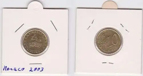 10 Cent Messing Münze Monaco 2003 Siegel der Fürstenfamilie Grimaldi (124213)