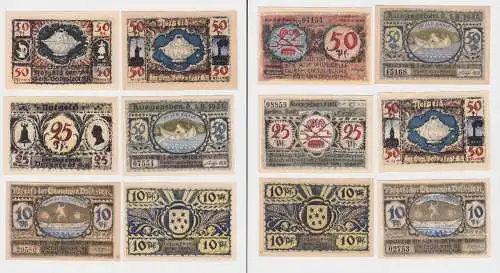 6 Banknoten Notgeld Gemeinde Volkstedt 1921 (120485)