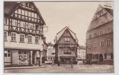 18875 Ak Schmalkalden in Thüringen - Altmarkt mit Geschäften, Havanna-Haus