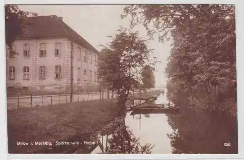 90013 Ak Mirow in Mecklenburg Sportschule und Hafen 1928