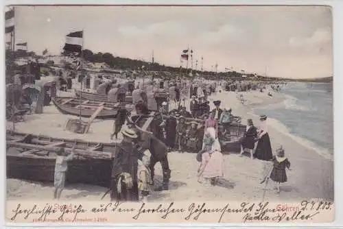66621 Ak Göhren Strand mit Booten 1905