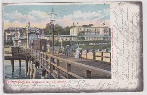 59016 Ak Heringsdorf die Kurhäuser mit der Brücke 1906
