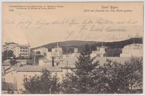 42131 Ak Insel Rügen Blick auf Sassnitz von Villa Karin gesehen 1906