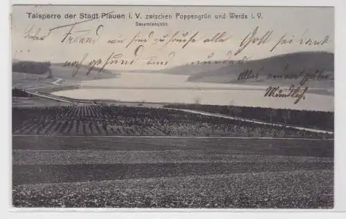 83070 Ak Talsperre der Stadt Plauen im Vogtland Gesamtansicht 1915