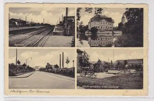 35245 Mehrbild Ak Deutzen Kreis Borna Bahnhof,Werkstraße usw. 1941