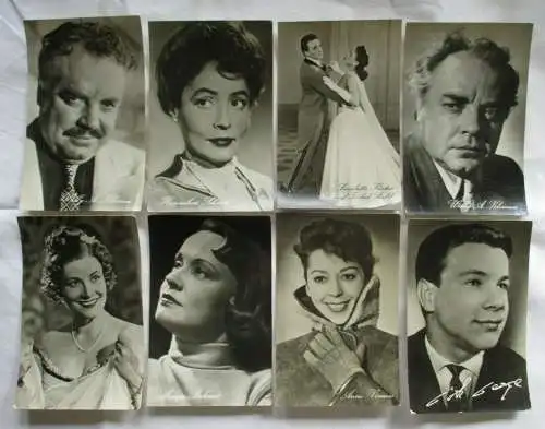 51785/8 DDR Progress Autogrammkarten von Schauspielern um 1958