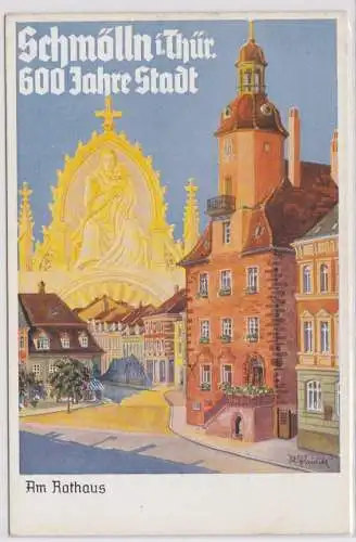 27589 Ak 600 Jahre Stadt Schmölln in Thüringen am Rathaus