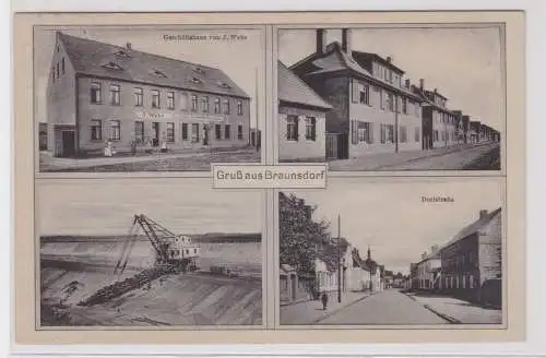 44576 Mehrbild Ak Gruß aus Braunsdorf Braunkohlen Abraumbagger usw.um 1920