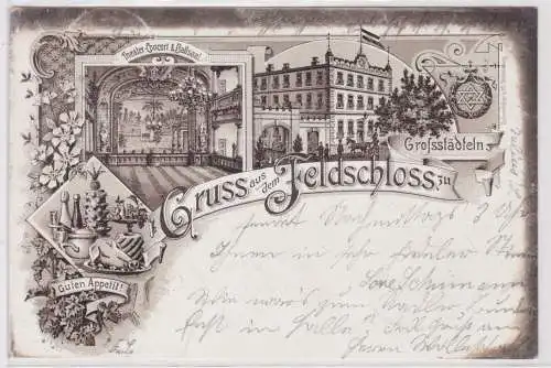 86914 Ak Lithographie Gruß aus dem Feldschloss zu Großstädteln 1896