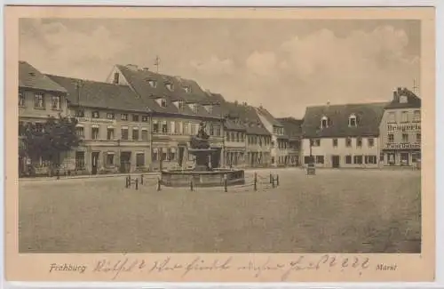 20630 AK Frohburg - Markt mit Geschäften, Drogerie und Bäckermeister 1931