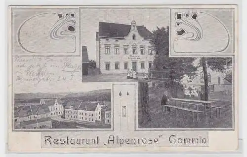 09673 Mehrbild Ak Gruß aus Gommla Restaurant "Alpenrose" 1913
