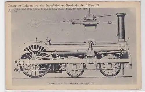75317 Ak Crampton-Lokomotive der französischen Nordbahn Nr. 122-133 gebaut 1849
