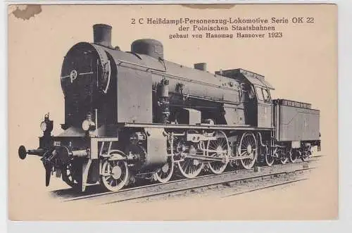 90738 AK Heißdampf-Personenzug-Lokomotive OK 22 der polnischen Staatsbahn 1923