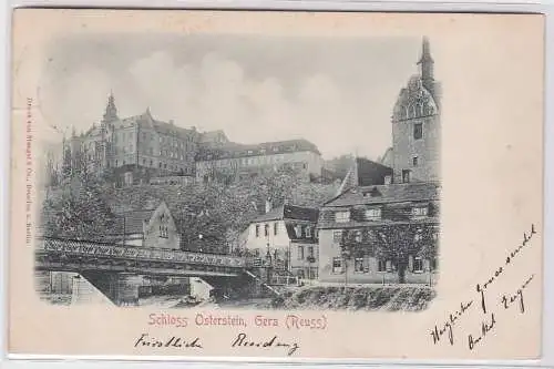 90900 Relief AK Schloss Osterstein, Gera (Reuss) - Stadtansicht 1899