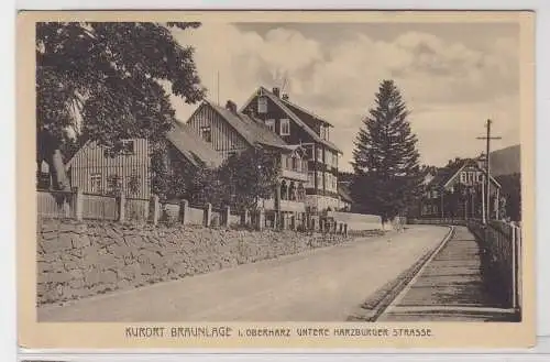 78013 Ak Kurort Braunlage im Oberharz untere Harzburger Strasse um 1940