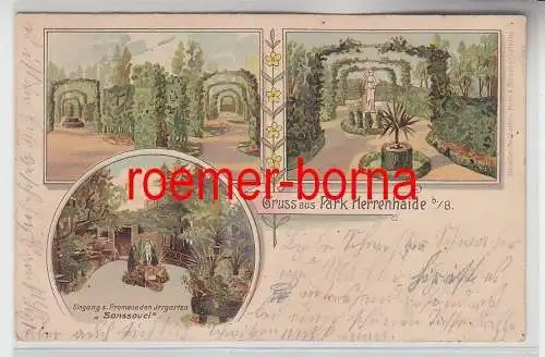 78094 Mehrbild Ak Gruss aus Park Herrenhaide b. Burgstädt 1902
