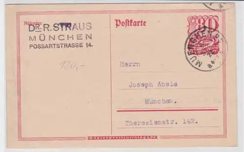 97545 DR Ganzsachen Postkarte P142 gestempelt München 28.9.1922