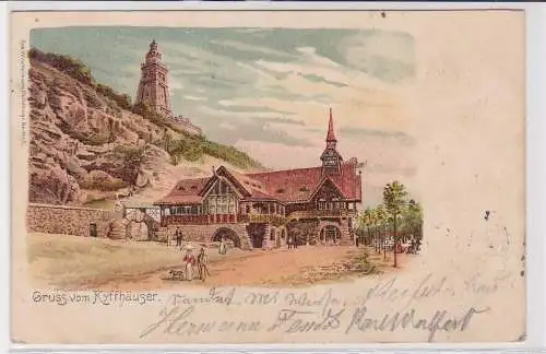85378 AK Gruss vom Kyffhäuser - Blick auf das Denkmal vom Tal aus gesehen 1903