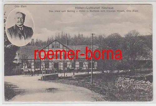 75639 Ak Höhen-Luftkurort Neuhaus im Solling Hotel zum braunen Hirsch um 1920