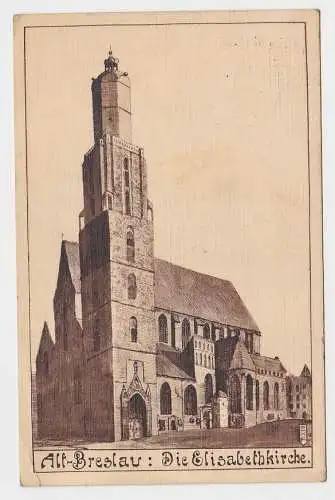 89346 Ak Alt Breslau die Elisabethkirche 1914