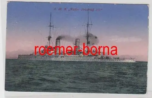00470 Feldpost Ak Kriegsschiff S.M.S. Kaiser Friedrich III 1916