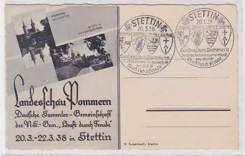 90514 AK Landesschau Pommern - Stargard Mühlentor, Stettin Hakenterrasse 1938