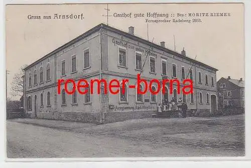 75336 Ak Gruß aus Arnsdorf Gasthof gute Hoffnung 1912