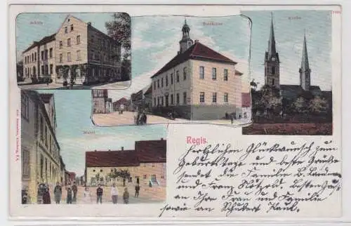 94975 Mehrbild Ak Regis Schule, Markt, Ratskeller, Kirche um 1900