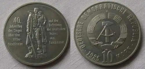 DDR Gedenk Münze 10 Mark 40.Jahre Kriegsende 1985 Stempelglanz (139494)