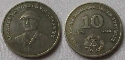 DDR Gedenk Münze 10 Mark 20 Jahre Nationale Volksarmee NVA 1976 Stgl. (138659)