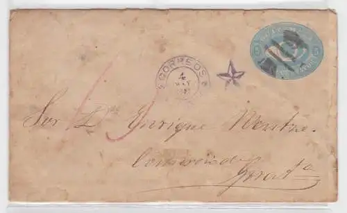 08911 seltener Ganzsachenbrief Guatemala 5 Centavos 1891