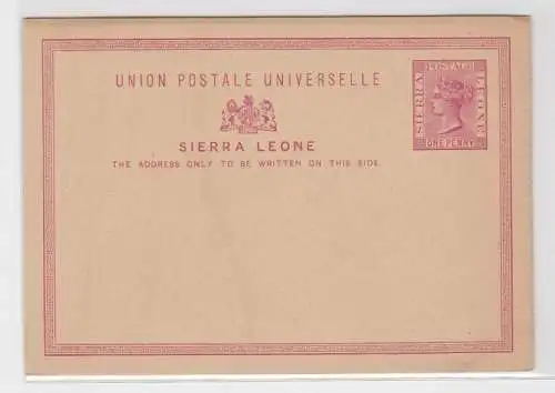 63816 seltene Ganzsachen Postkarte Sierra Leone 1 Penny um 1900