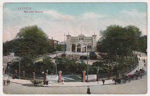 98438 Ak Leipzig - Partie am bayrischen Bahnhof 1906