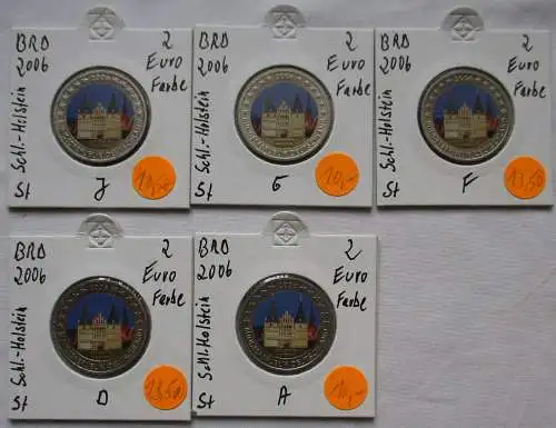 2 Euro 2006 Deutschland Schleswig-Holstein Holstentor ADFGJ Farbmotiv (110210)