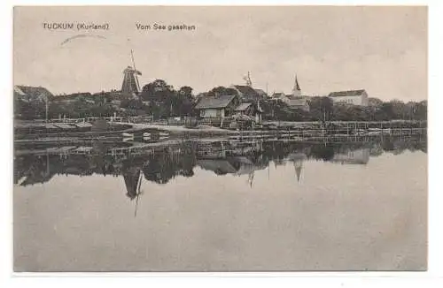 906375 Feldpost Ak Tuckum (Kurland) - Vom See gesehen 1917