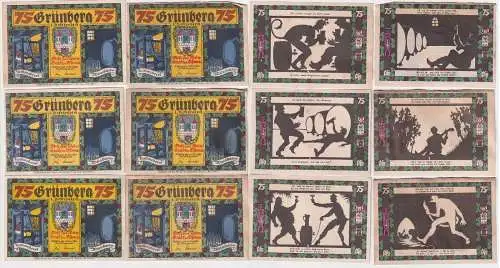 6 Banknoten Notgeld Stadt Grünberg in Schlesien o.D.-31.12.1921 (161715)