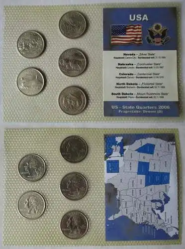 KMS Kursmünzensatz USA US-State Quarters 2006 Nevada Nebraska Colorado (107886)