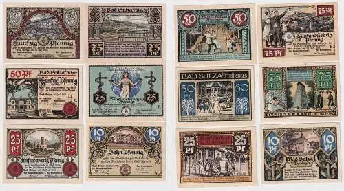 6 Banknoten Notgeld Stadt Bad Sulza 19.7.1921 (165654)
