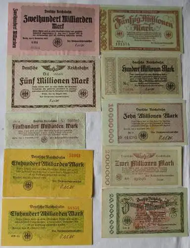 10 Inflations Banknoten Deutsche Reichsbahn Berlin 1923 (161508)