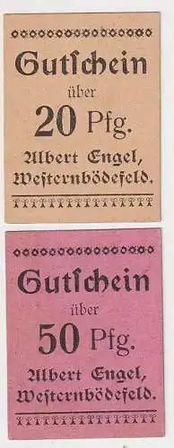 20 und 50 Pfennig Banknoten Notgeld Westernbödefeld Albert Engel  (166964)