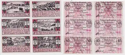 6 Banknoten Notgeld Gemeinde Westerhorn o.D.-31.12.1921 (167264)