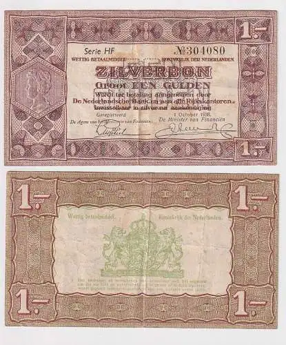 1 Gulden Banknote Niederlande 1. Oktober 1938 Serie HF P 61 (166903)