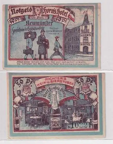 50 Pfennig Banknote Notgeld Neumünster Horns Hotel o.D. (1921) (166983)
