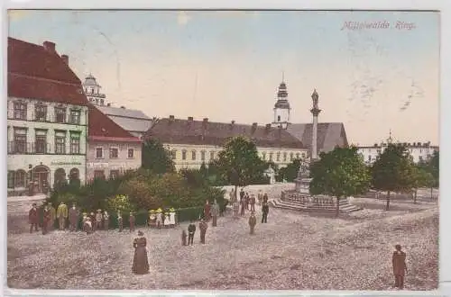 86809 AK Mittelwalde (Międzylesie) - Ring mit Conditorei und Gaststätte 1908